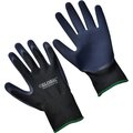 Global Industrial Double Foam Latex Coated Gloves, Black/Navy, Medium 708353M